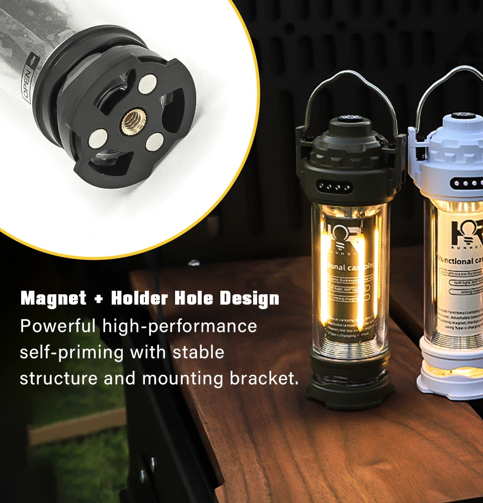DOTWISE 3000mAh Retro Portable Camping Lantern – Waterproof Outdoor Tent Light